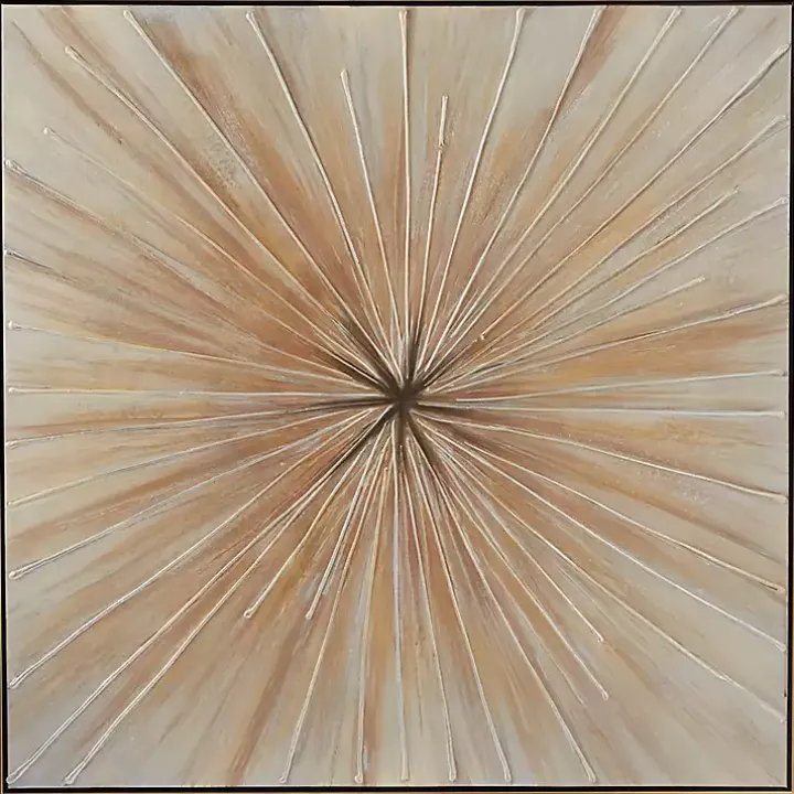 Gold Contemporary Burst Framed Canvas Art Print