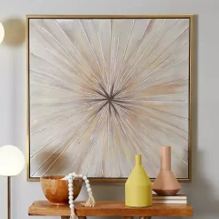 Gold Contemporary Burst Framed Canvas Art Print
