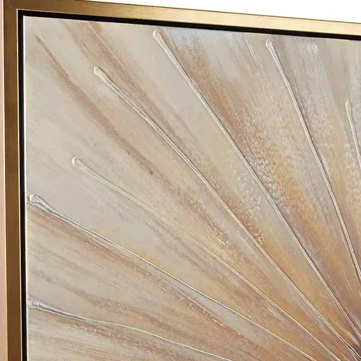 Gold Contemporary Burst Framed Canvas Art Print