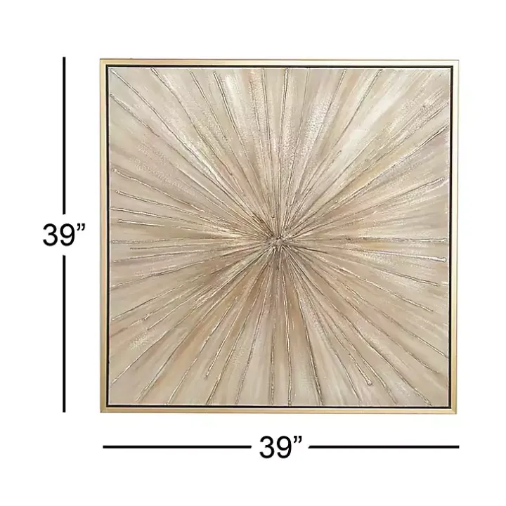 Gold Contemporary Burst Framed Canvas Art Print