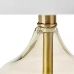 Gold Curved Glass Table Lamps, Set of 2