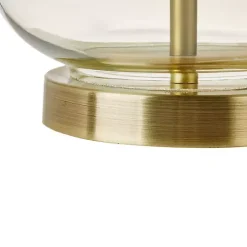 Gold Curved Glass Table Lamps, Set of 2