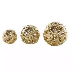 Gold Cut-Out Metal Orbs, Set of 3
