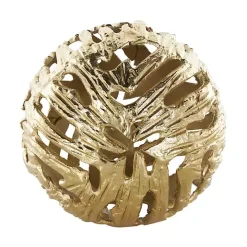 Gold Cut-Out Metal Orbs, Set of 3
