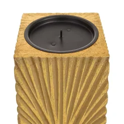 Gold Distressed Sunburst Candle Holders, Set of 3