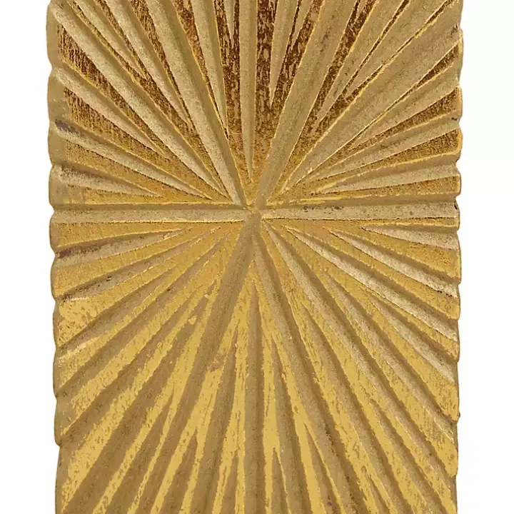 Gold Distressed Sunburst Candle Holders, Set of 3