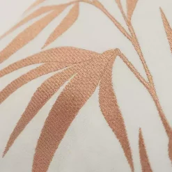 Gold Embroidered Botanical Throw Pillow