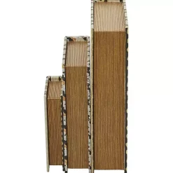 Gold Faux Leather Chain Link Book Boxes, Set of 3