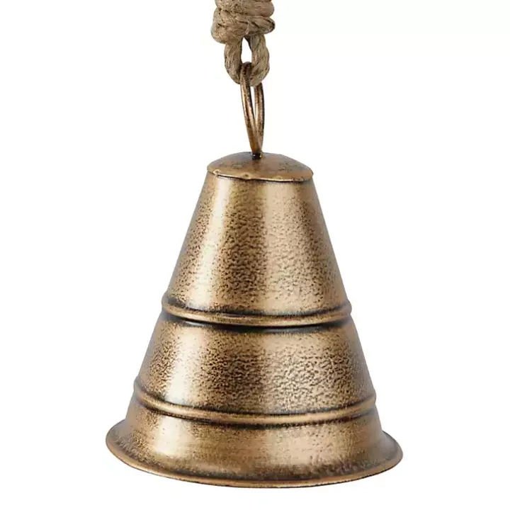 Gold Flared Metal Hanging Bells, Set of 3