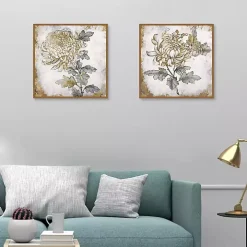 Gold Fleur Floral 2-pc. Canvas Art Print Set