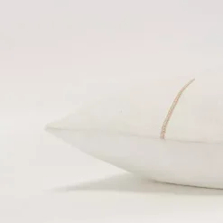 Gold Geometric Woven Lines Throw Pillow