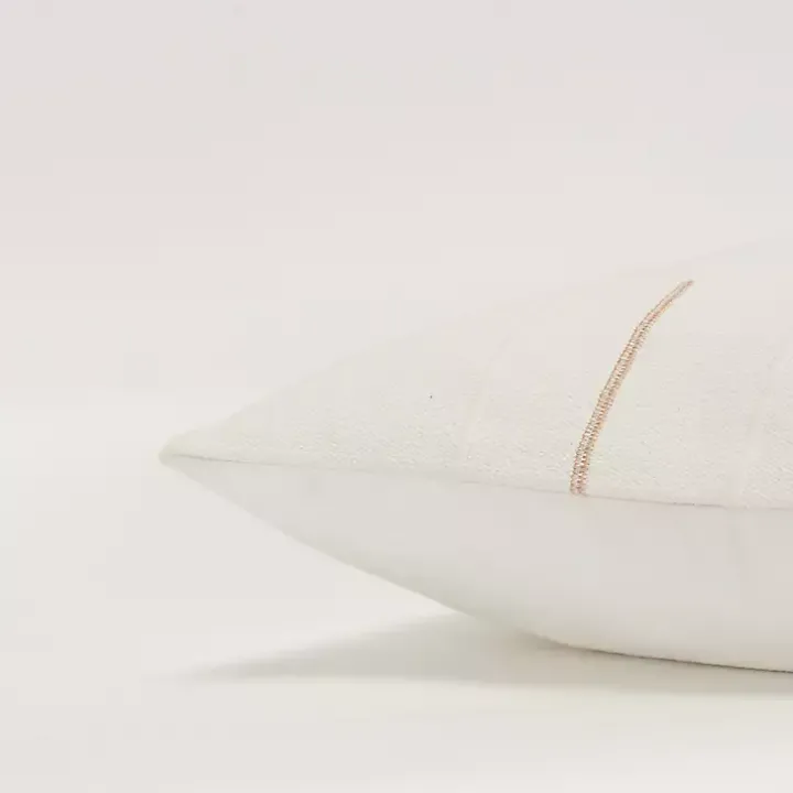 Gold Geometric Woven Lines Throw Pillow