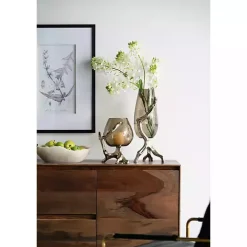 Gold Glass and Metal Driftwood Candle Holder