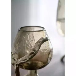 Gold Glass and Metal Driftwood Candle Holder