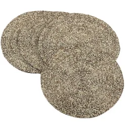 Gold Glass Beaded Round Placemats, Set of 4