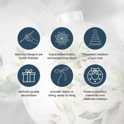 Gold Glass Heart Box Christmas Ornaments, Set of 6