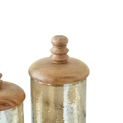 Gold Glass Jars, Set of 2