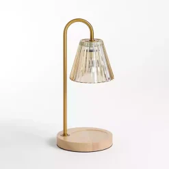 Gold Glass Shade Candle Warmer Lamp