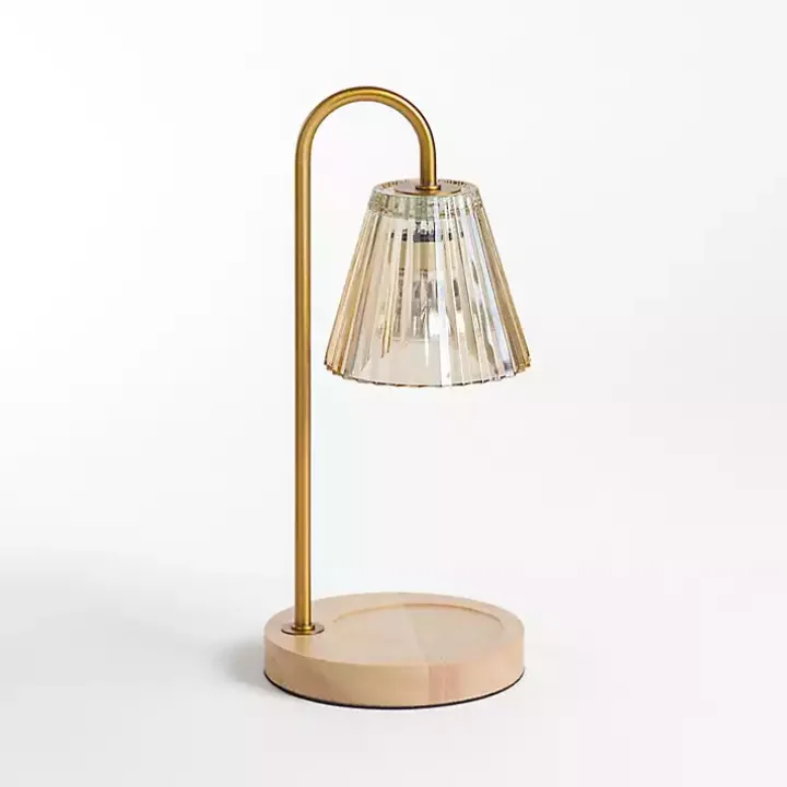 Gold Glass Shade Candle Warmer Lamp