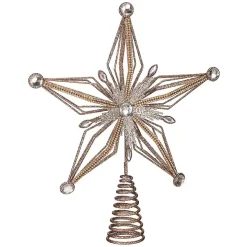 Gold Glittery Bejewelled Star Tree Topper