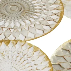 Gold Gray White Metal Connected Circle Wall Plaque