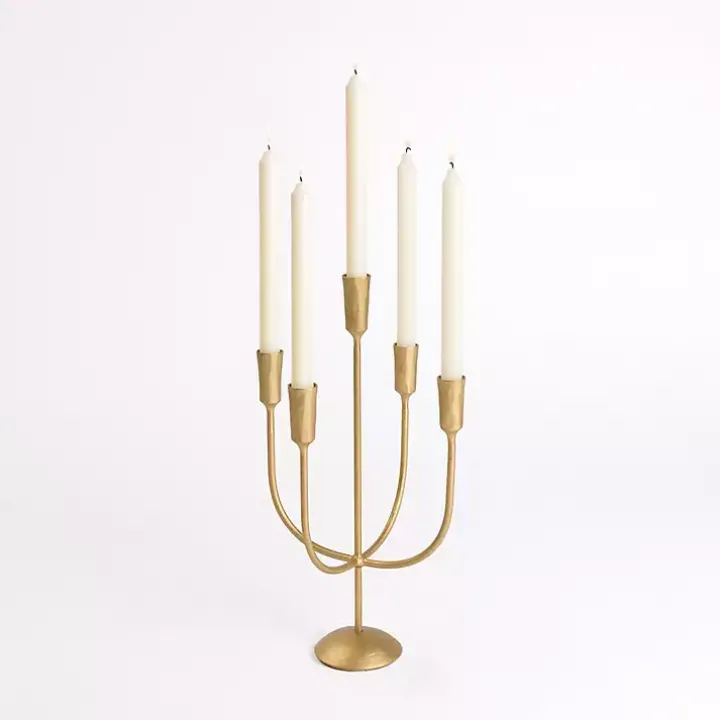 Gold Iron 5-Arm Candelabra