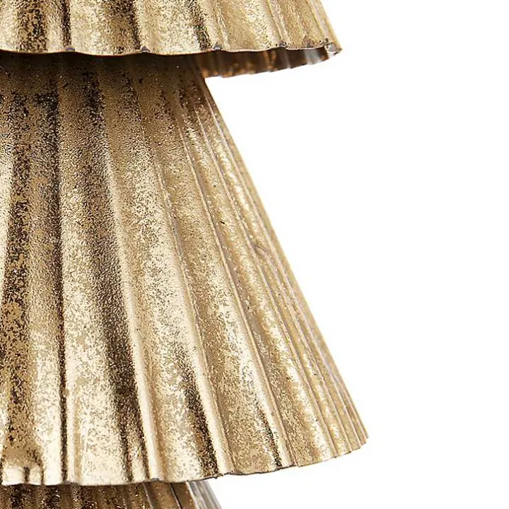 Gold Iron Christmas Tree on Black Base, 35 in.