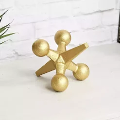 Gold Iron Jack Sculpture, 4 in.