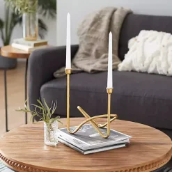 Gold Iron Taper Candle Holder