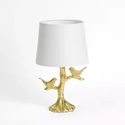 Gold Leaf Birds Table Lamp