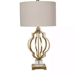 Gold Leaf Caged Table Lamp