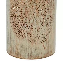 Gold Leaf Metal Candle Holders, Set of 3