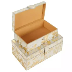 Gold Leather Hide Rustic 2-pc. Box Set