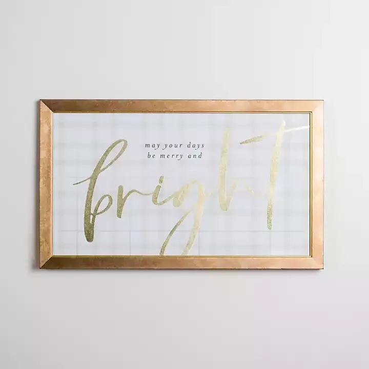 Gold May Your Days Be Merry & Bright Wall Plaque