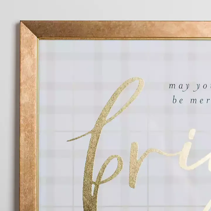 Gold May Your Days Be Merry & Bright Wall Plaque