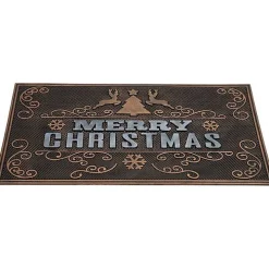 Gold Merry Christmas Rubber Doormat