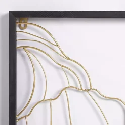 Gold Metal Abstract Floral Wall Plaques, Set of 3