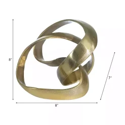Gold Metal Abstract Knot Sculpture