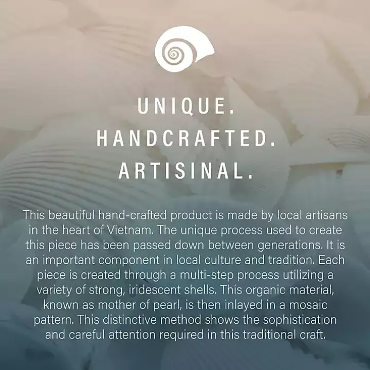 Gold Metal and Capiz Shell Top Accent Table