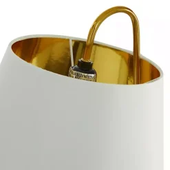 Gold Metal and Faux Silk Shade Table Lamp