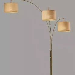 Gold Metal 3-Arm Arched Floor Lamp