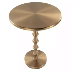 Gold Metal Bamboo Accent Table