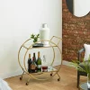 Gold Metal Circular Bar Cart