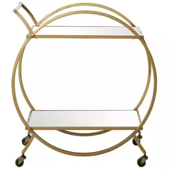 Gold Metal Circular Bar Cart