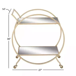 Gold Metal Circular Bar Cart
