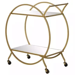 Gold Metal Circular Bar Cart
