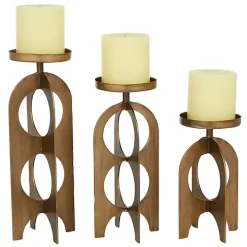 Gold Metal Cutout Candle Holders, Set of 3