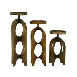 Gold Metal Cutout Candle Holders, Set of 3