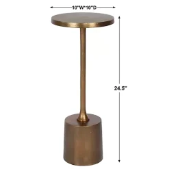 Gold Metal Cylinder Base Cocktail Table