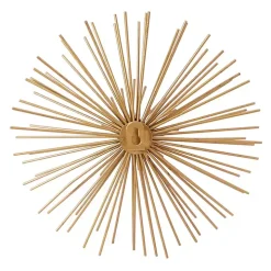 Gold Metal Disc Starburst Wall Plaques, Set of 3